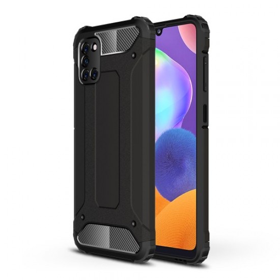 Armor Guard Plastic + TPU Hybrid Stylish Phone Case for Samsung Galaxy A31 - Black Samsung Cases Mobile