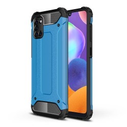 Armor Guard Plastic + TPU Hybrid Stylish Phone Case for Samsung Galaxy A31 - Baby Blue