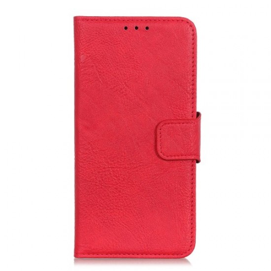 Litchi Skin Leather Stylish Shell for Samsung Galaxy A21s - Red Samsung Cases Mobile