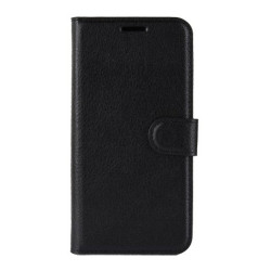 Litchi Skin Leather Stand Phone Shell Wallet Case for Samsung Galaxy M21/M30s - Black