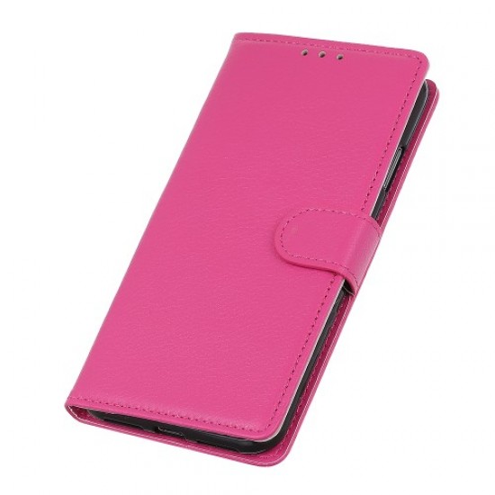 Litchi Skin Leather Wallet Case for Samsung Galaxy A20s - Rose Samsung Cases Mobile