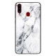 Marble Texture Tempered Glass + PC + TPU Hybrid Phone Cover for Samsung Galaxy A20s - White Samsung Cases Mobile