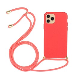 Soft TPU Cover Phone Shell with Multi-function Strap for iPhone 11 Pro Max 6.5 inch - Red