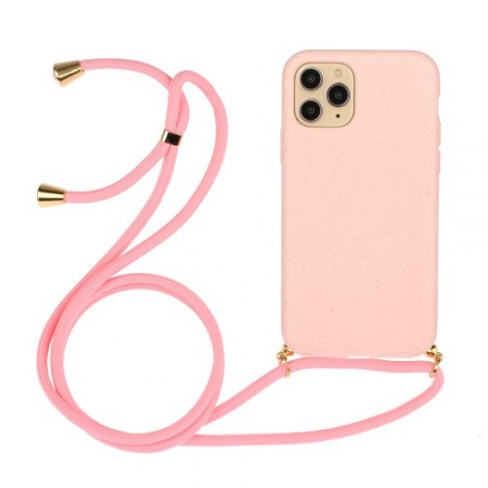 Soft TPU Case Phone Cover with Multi-function Strap for iPhone 11 Pro 5.8 inch - Pink Apple Cases Mobile