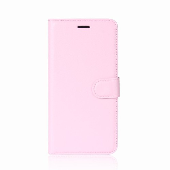 For iPhone SE (2nd generation)/8/7 4.7 inch Litchi Skin Wallet PU Leather Magnetic Protective Case - Pink Apple Cases Mobile
