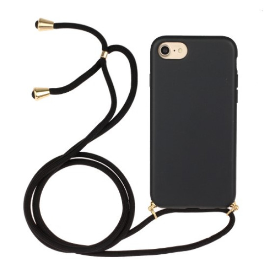 Soft TPU Phone Cover with Multi-function Strap for iPhone 6/6s/7/8 4.7-inch - Black Apple Cases Mobile