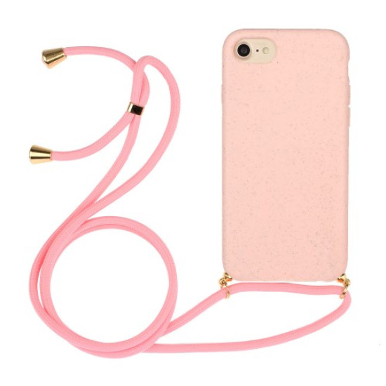 Soft TPU Phone Cover with Multi-function Strap for iPhone 6/6s/7/8 4.7-inch - Pink Apple Cases Mobile