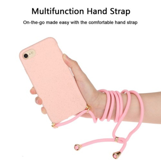 Soft TPU Phone Cover with Multi-function Strap for iPhone 6/6s/7/8 4.7-inch - Pink Apple Cases Mobile