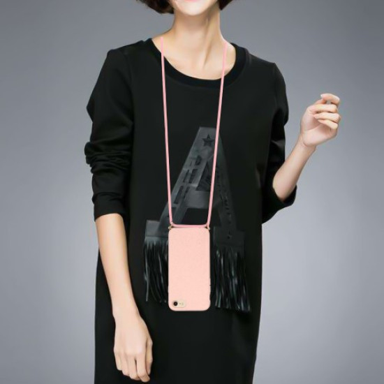 Soft TPU Phone Cover with Multi-function Strap for iPhone 6/6s/7/8 4.7-inch - Pink Apple Cases Mobile