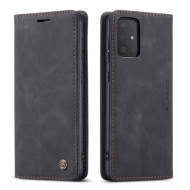 CASEME 013 Series Auto-absorbed Business Leather Wallet Stand Phone Case for Samsung Galaxy S20 Plus - Black