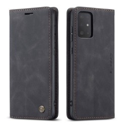 CASEME 013 Series Auto-absorbed Business Leather Wallet Stand Phone Case for Samsung Galaxy S20 Plus - Black