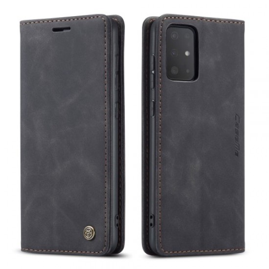CASEME 013 Series Auto-absorbed Business Leather Wallet Stand Phone Case for Samsung Galaxy S20 Plus - Black Samsung Cases Mobile