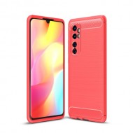 Θήκη Σιλικόνης TPU Carbon Fiber Brushed για Xiaomi Mi Note 10 Lite - Κόκκινο