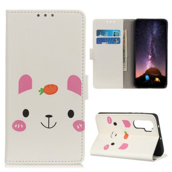 Δερμάτινη Θήκη Πορτοφόλι με Βάση Στήριξης για Xiaomi Mi Note 10 Lite - Χαριτωμένο Λαγουδάκι XIAOMI Θήκες Κινητών