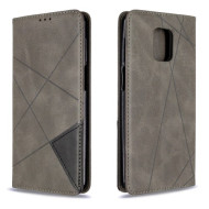 Geometric Pattern Auto-absorbed Leather Shell Case for Xiaomi Redmi Note 9 Pro/Note 9 Pro Max/Note 9S - Grey