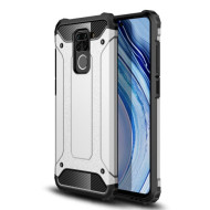 Armor Guard Plastic + TPU Hybrid Phone Case for Xiaomi Redmi Note 9 - Silver