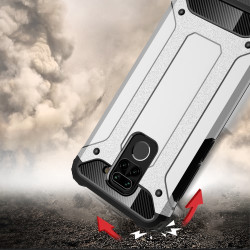 Tough Armor Υβριδική Θήκη Σιλικόνης TPU σε Συνδυαμό με Πλαστικό για Xiaomi Redmi Note 9 / Redmi 10X 4G - Ασημί