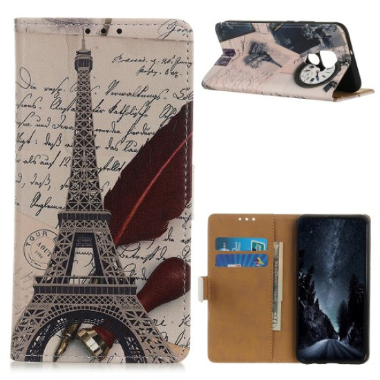 Pattern Printing PU Leather Wallet Stand Phone Shell for Xiaomi Redmi Note 9 / Redmi 10X 4G - Tower XIAOMI Cases Mobile
