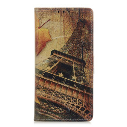 Pattern Printing PU Leather Wallet Stand Phone Shell for Xiaomi Redmi Note 9 / Redmi 10X 4G - Eiffel Tower