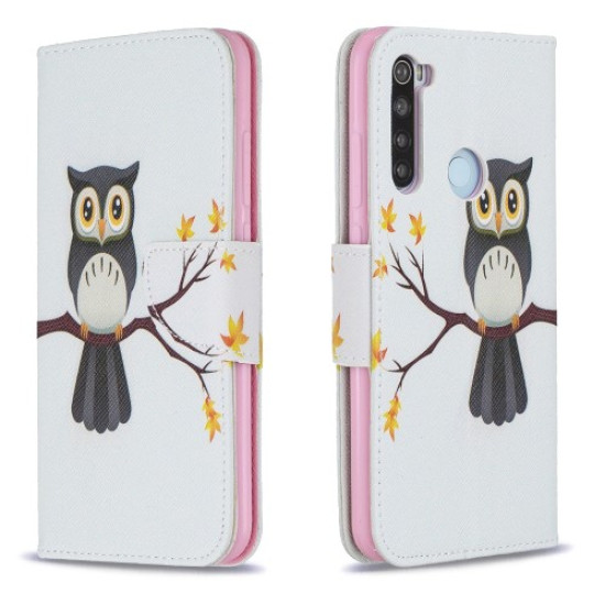 Pattern Printing Cross Texture Wallet Stand Flip Leather Case for Xiaomi Redmi Note 8 - Owl XIAOMI Cases Mobile