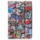 Pattern Printing Tri-fold Leather Stand Case for Lenovo Tab M10 Plus TB-X606F - Cartoon Graffiti Lenovo Cases Mobile Tablet
