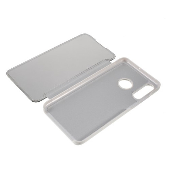 View Window Plated Mirror Surface Leather Stand Case for Huawei P30 Lite / nova 4e - Silver Huawei Cases Mobile