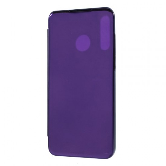 View Window Plated Mirror Surface Leather Stand Case for Huawei P30 Lite / nova 4e - Dark Blue Huawei Cases Mobile