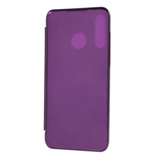 View Window Plated Mirror Surface Leather Stand Case for Huawei P30 Lite / nova 4e - Purple Huawei Cases Mobile