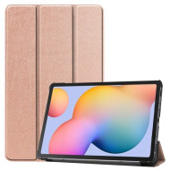 Tri-fold Stand Leather Case for Samsung Galaxy Tab S6 Lite 10.4 - Rose Gold