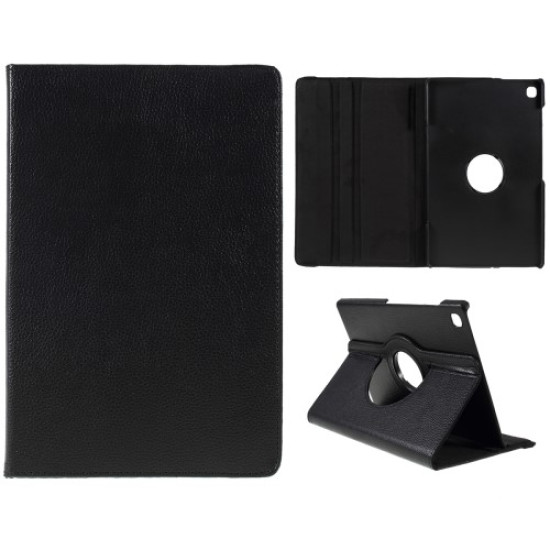 Litchi Texture 360° Swivel Stand Leather Case for Samsung Galaxy Tab S6 Lite - Black Samsung Cases Mobile Tablet