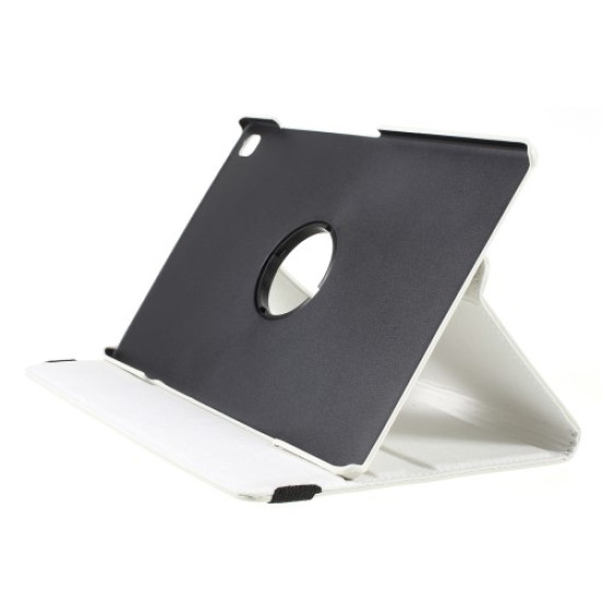 Litchi Texture 360° Swivel Stand Leather Case for Samsung Galaxy Tab S6 Lite - White Samsung Cases Mobile Tablet