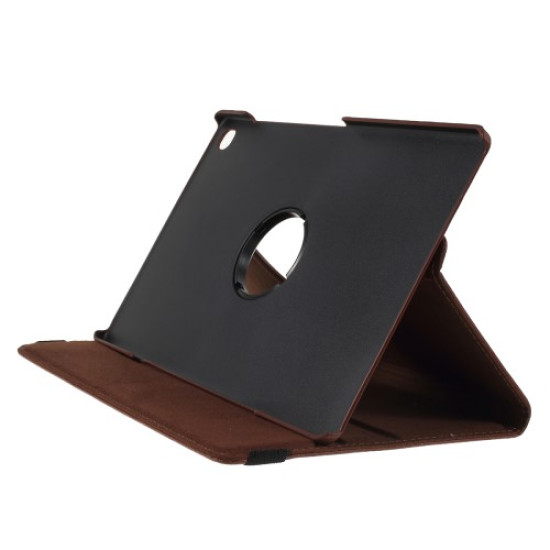 Litchi Texture 360° Swivel Stand Leather Case for Samsung Galaxy Tab S6 Lite - Brown Samsung Cases Mobile Tablet
