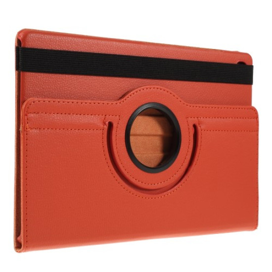 Litchi Texture 360° Swivel Stand Leather Case for Samsung Galaxy Tab S6 Lite - Orange Samsung Cases Mobile Tablet