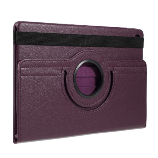 Litchi Texture 360° Swivel Stand Leather Case for Samsung Galaxy Tab S6 Lite - Purple Samsung Cases Mobile Tablet