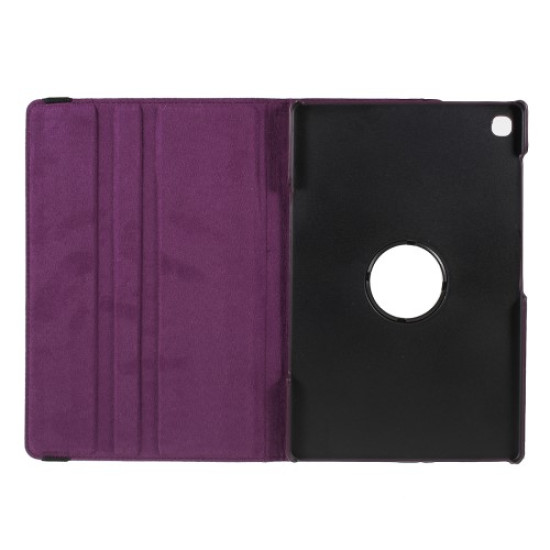 Litchi Texture 360° Swivel Stand Leather Case for Samsung Galaxy Tab S6 Lite - Purple Samsung Cases Mobile Tablet