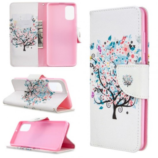 Pattern Printing Leather Wallet Case for Samsung Galaxy A41 (Global Version) - Flowered Tree Samsung Cases Mobile