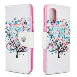 Pattern Printing Leather Wallet Case for Samsung Galaxy A41 (Global Version) - Flowered Tree