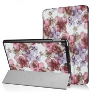 For iPad 9.7 (2018) / 9.7 (2017) Patterned Smart Leather Case Tri-fold Stand - Pretty Flowers