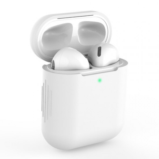 Θήκη Σιλικόνης για Apple AirPods with Charging Case (2019)/with Wireless Charging Case (2019)/with Charging Case (2016) - Λευκό Αξεσουάρ για AirPods