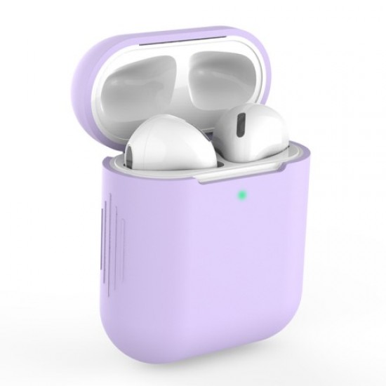 Silicone AirPods Protective Box for Apple AirPods with Charging Case (2019)/with Wireless Charging Case (2019)/with Charging Case (2016) - Lavender Accessories for AirPods