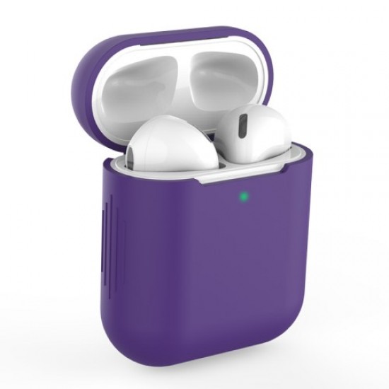 Θήκη Σιλικόνης για Apple AirPods with Charging Case (2019)/with Wireless Charging Case (2019)/with Charging Case (2016) - Σκούρο Μωβ Αξεσουάρ για AirPods