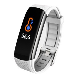 LEMONDA Smart Watch C6T 0.96'' Color Screen Temperature Monitoring HR Bracelet - White