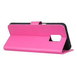 Litchi Skin PU Leather Wallet Case for Xiaomi Redmi Note 9 Pro/Note 9 Pro Max/Note 9S - Rose