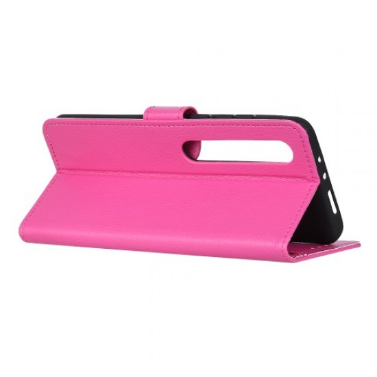 Litchi Skin Wallet Leather Stand Phone Case for Xiaomi Mi 10/Mi 10 Pro - Rose XIAOMI Cases Mobile
