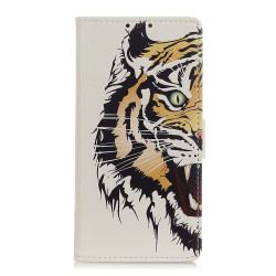 Pattern Printing Wallet Leather Phone Case Covering for Huawei Y7p/P40 lite E - Tiger