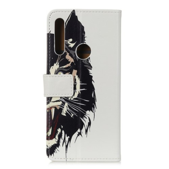 Pattern Printing Wallet Leather Phone Case Covering for Huawei Y7p/P40 lite E - Tiger Huawei Cases Mobile