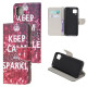 Pattern Printing Wallet Flip Leather Phone Cover Case for Huawei P40 lite/Nova 6 SE/Nova 7i - Keep Calm and Sparkle Huawei Cases Mobile
