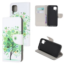 Pattern Printing Wallet Flip Leather Phone Cover Case for Huawei P40 lite/Nova 6 SE/Nova 7i - Green Tree with Birdcage Pattern Printing Wallet Flip Leather Phone Cover Case for Huawei P40 lite/Nova 6 SE/Nova 7i - Green Tree with Birdcage