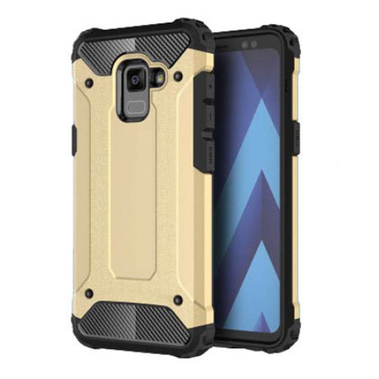 Tough Armor Υβριδική Θήκη Σιλικόνης TPU σε Συνδυαμό με Πλαστικό για Samsung Galaxy Samsung Galaxy A8 (2018) - Χρυσαφί Samsung Θήκες Κινητών