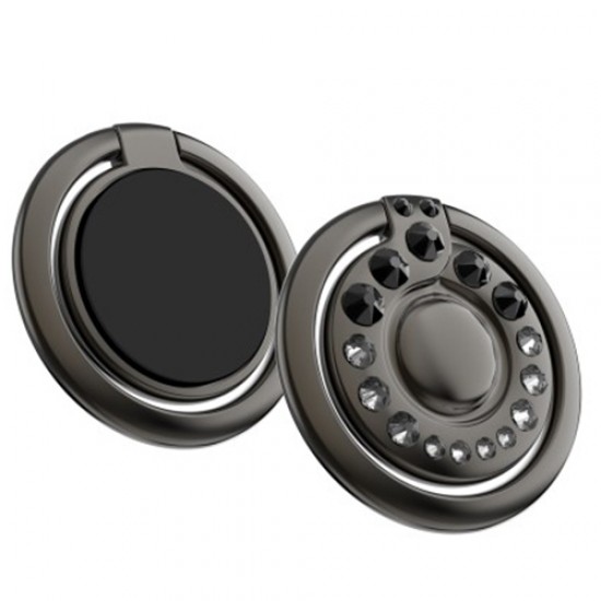 KINGXBAR Authorized Swarovski Δαχτυλίδι Βάση Στήριξης με Σβαρόφσκι για Smartphones - Μαύρο Βάσεις Στήριξης και Βάσεις Φόρτισης